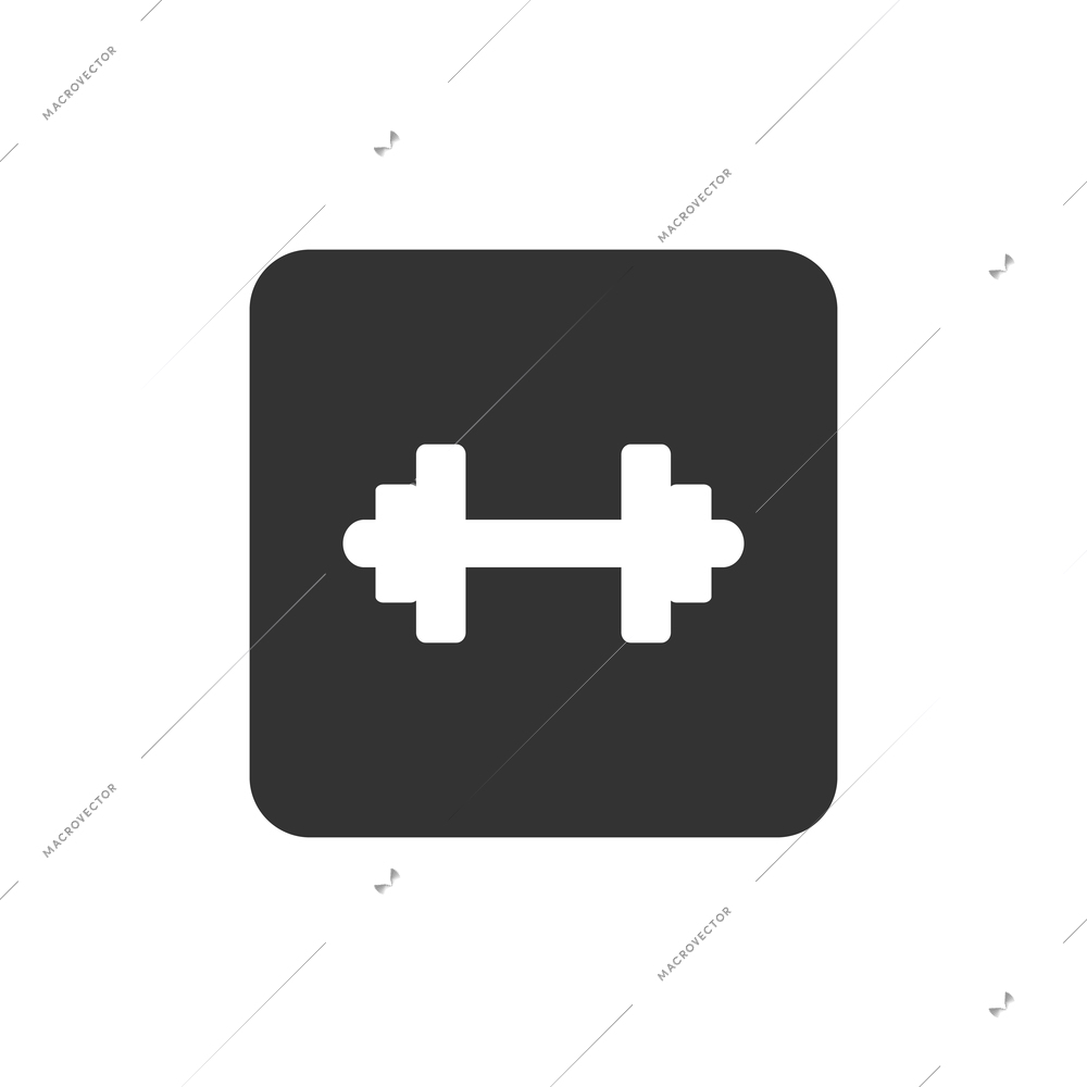 Fitness flat icon with barbell vector illustration