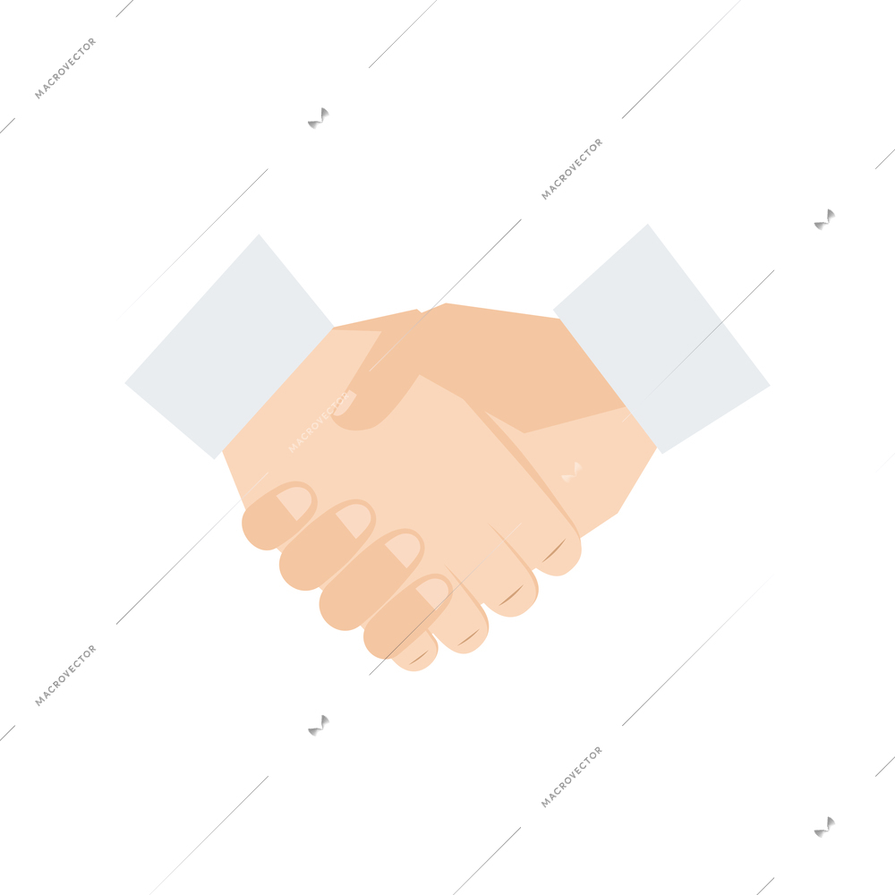 Handshake gesture flat icon on white background vector illustration