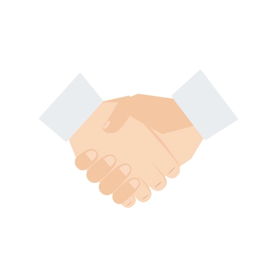 Handshake gesture flat icon on white background vector illustration