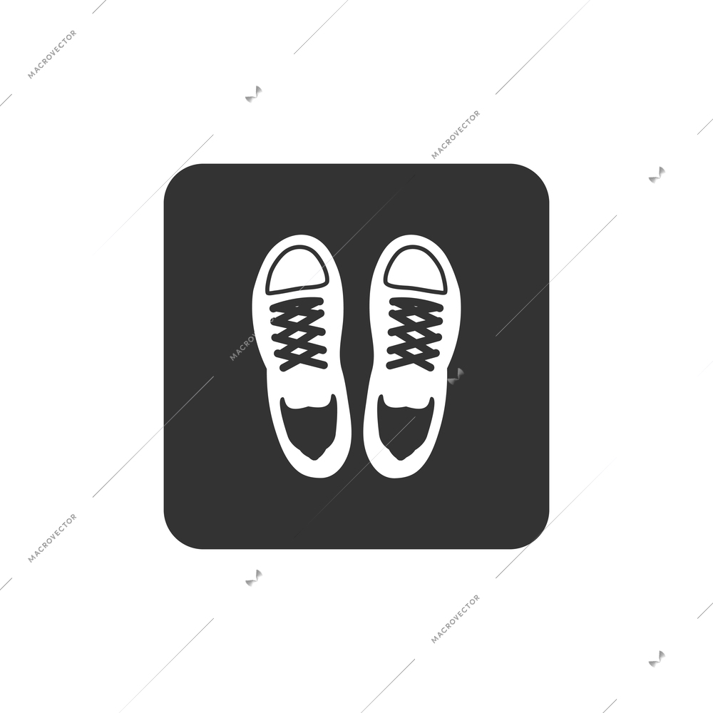 Flat fitness icon with pair of sneakers vector illustration