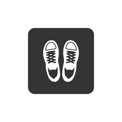 Flat fitness icon with pair of sneakers vector illustration