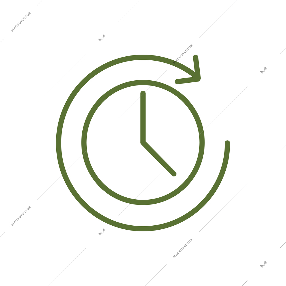 Clock 24 hours simple icon on white background flat vector illustration