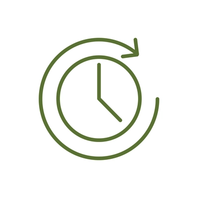 Clock 24 hours simple icon on white background flat vector illustration