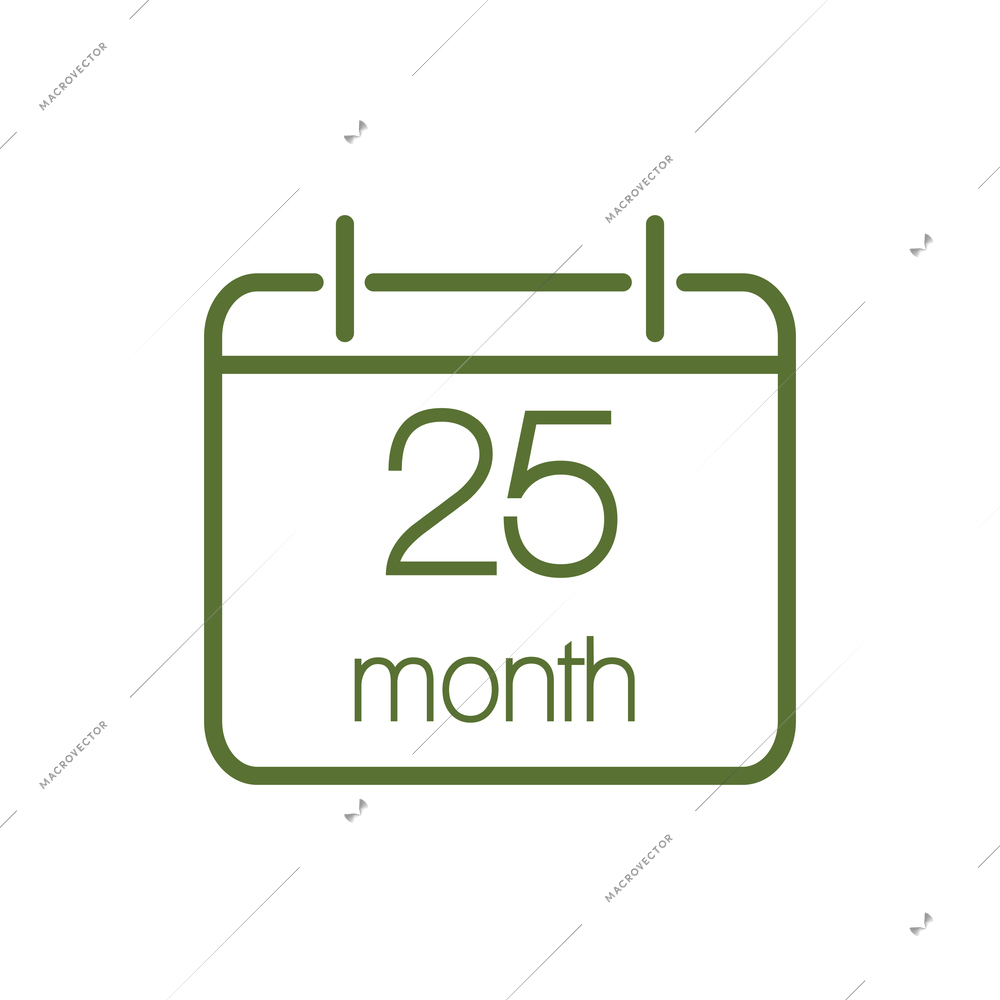 Contoured calendar with month and date flat icon vector illustration