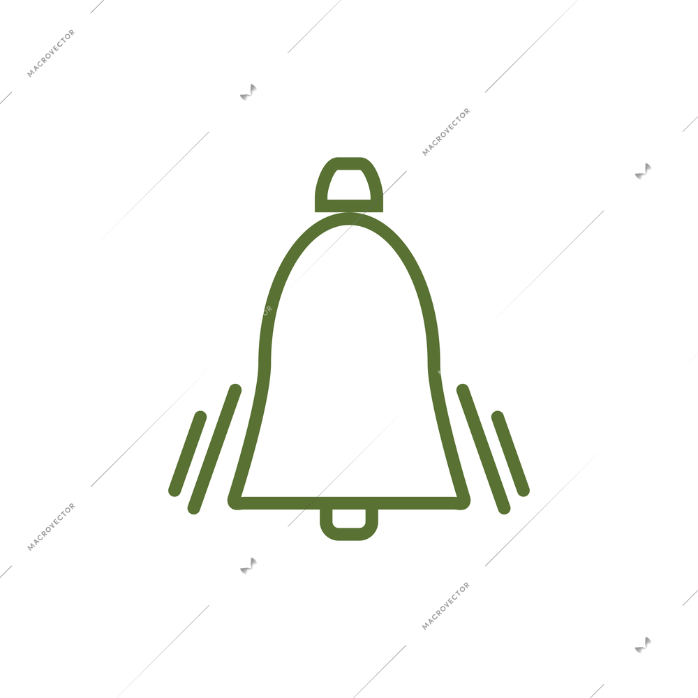 Handbell alarm clock icon on white background flat vector illustration