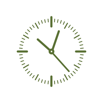 Simple clock face icon on white background vector illustration