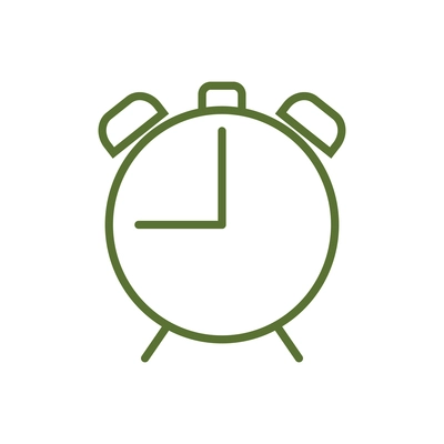 Flat contoured alarm clock icon on white background vector illustration