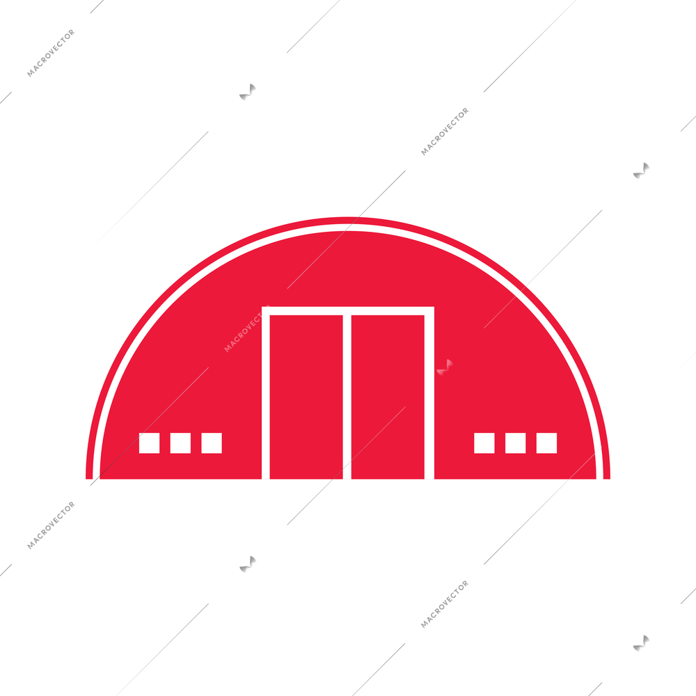 Flat icon with commercial building of warehouse vector illustration