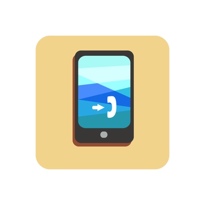 Flat icon of smartphone with incoming call vector illustration