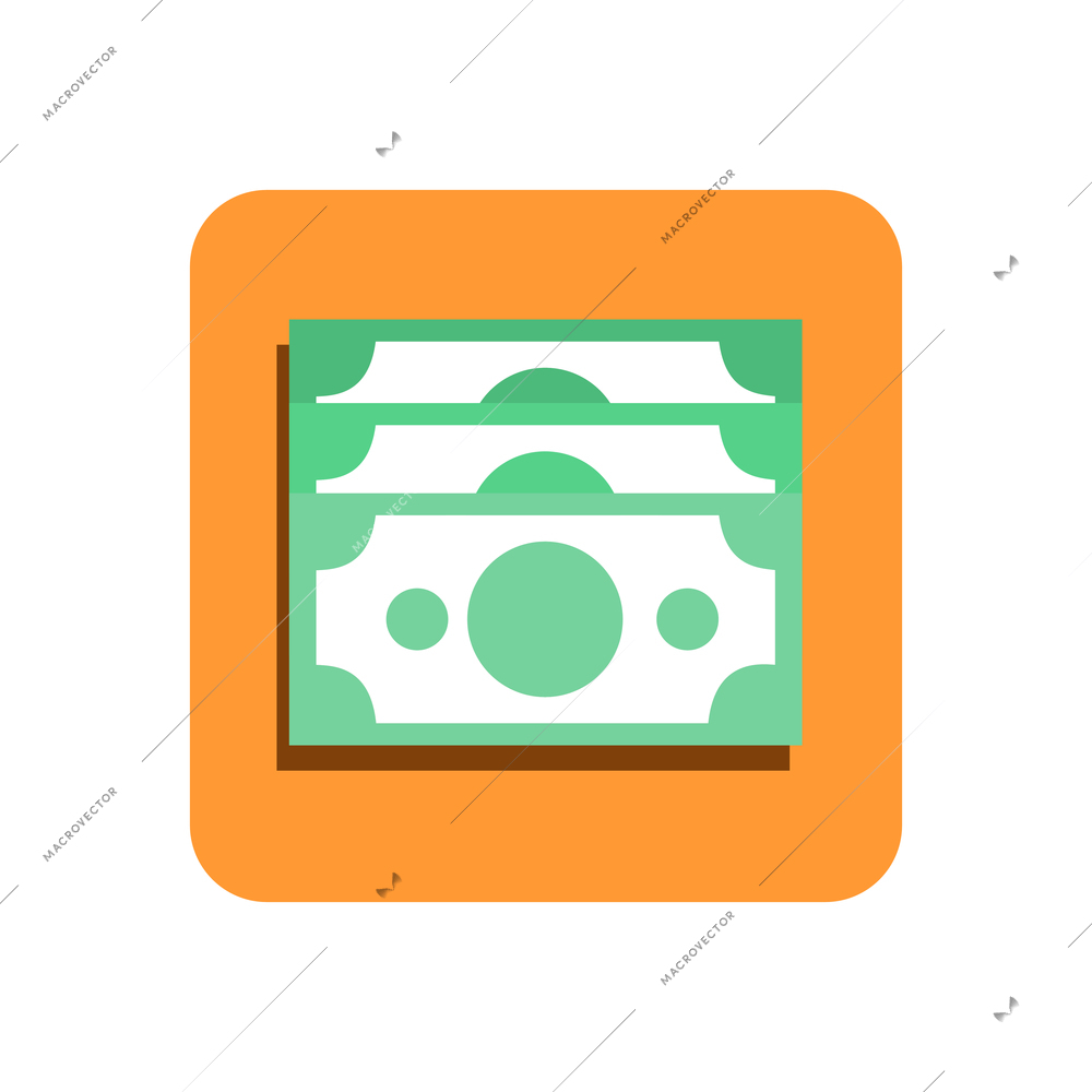 Business flat icon with paper currency vector illustration