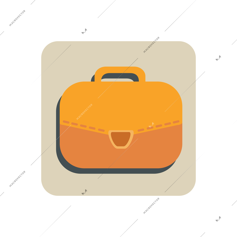 Flat icon of brown briefcase vector illustraton