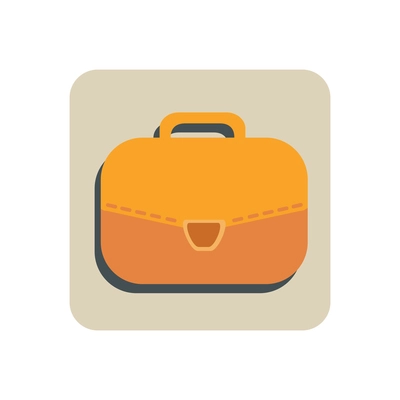 Flat icon of brown briefcase vector illustraton