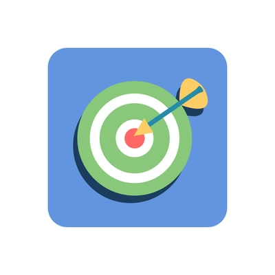 Colorful flat icon with target and dart in center vector illustration