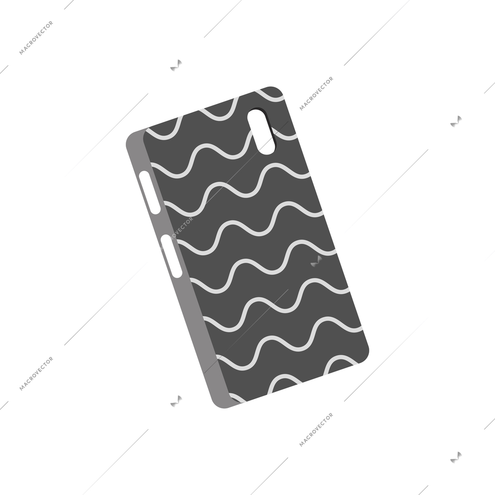 Smartphone flat composition with isolated image of ornate case for gadget vector illustration