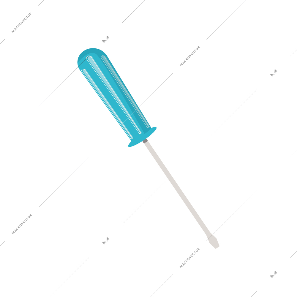 Smartphone flat composition with isolated image of green screwdriver vector illustration