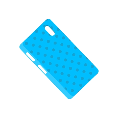 Smartphone flat composition with isolated image of blue polka dot hard case for smartphone vector illustration