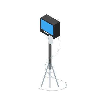 Isometric cinematography composition with isolated image of lighting box on tripod vector illustration