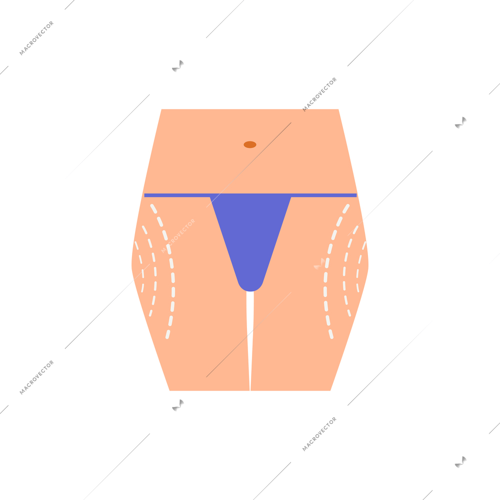 Plastic surgery flat composition with body contouring and rejuvenation for female patient vector illustration