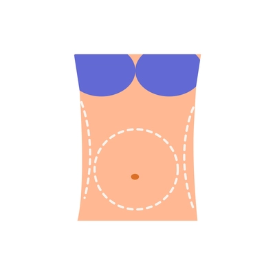 Plastic surgery flat composition with body contouring and rejuvenation for female patient vector illustration