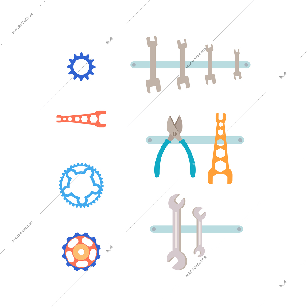 Bicycle business composition with flat cycling images isolated on blank background vector illustration