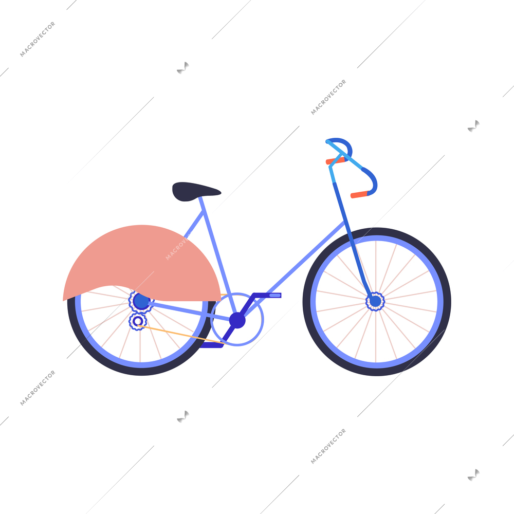 Bicycle business composition with flat cycling images isolated on blank background vector illustration