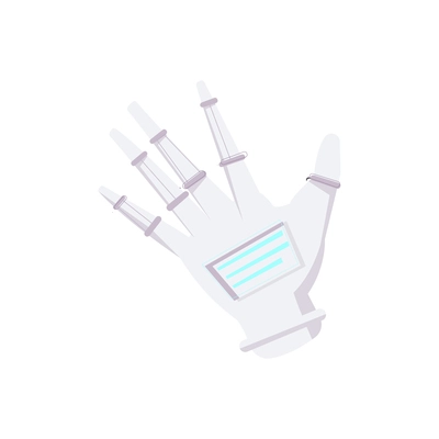 Future technology composition with flat image of futuristic artificial hand isolated vector illustration