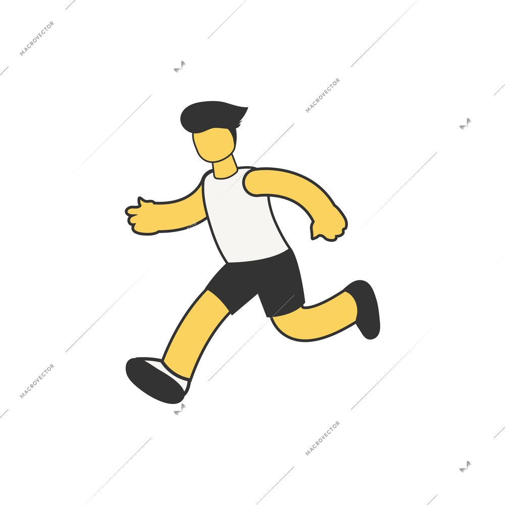 Summer sport competition composition with isometric character of running man vector illustration