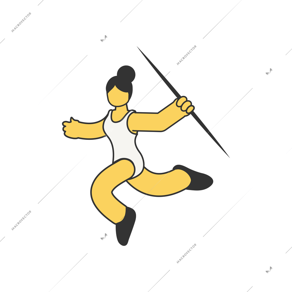 Summer sport competition composition with isometric character of athlete with gymnastic apparatus vector illustration