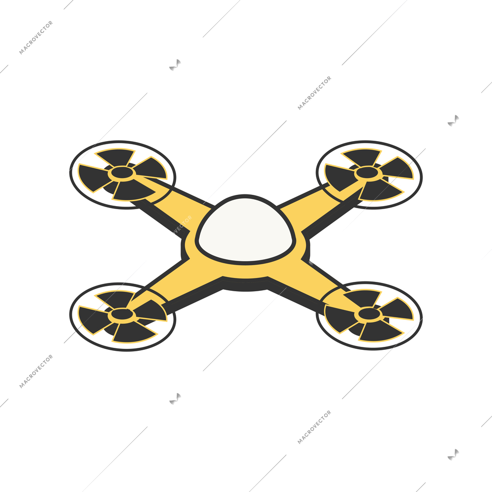 Future technology isometric composition with isolated image of flying quadcopter vector illustration