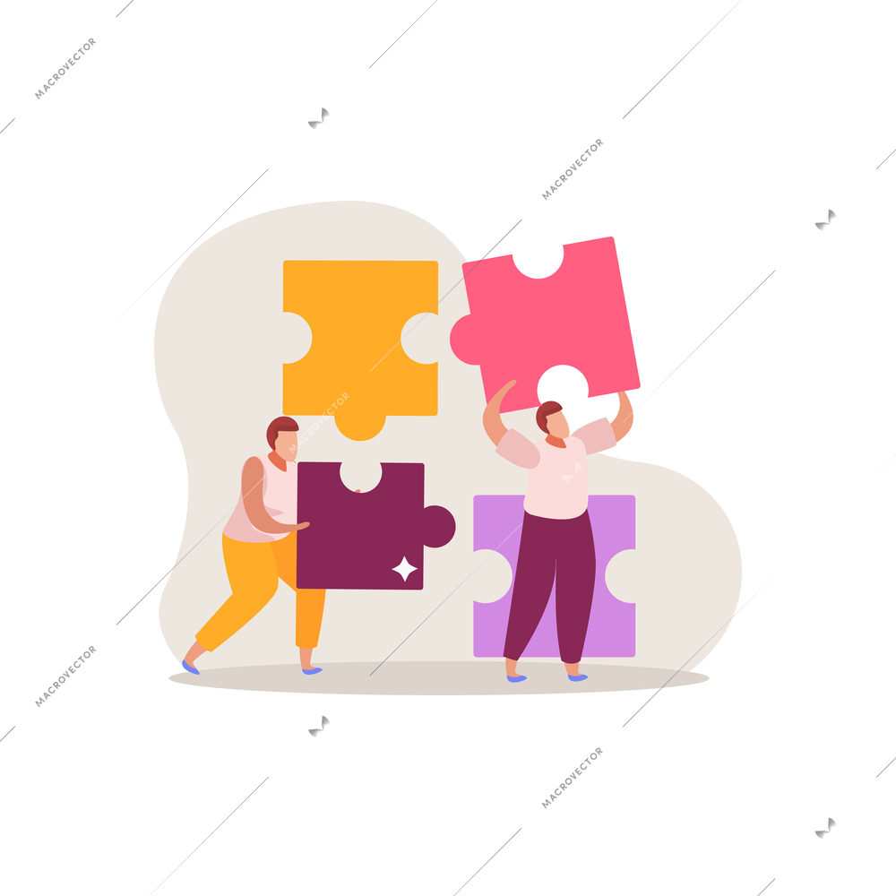 Quest game flat composition with doodle human characters gaming symbols and quest element images vector illustration