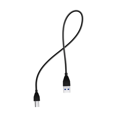 Composition with realistic image of usb type a to b cable for printers vector illustration