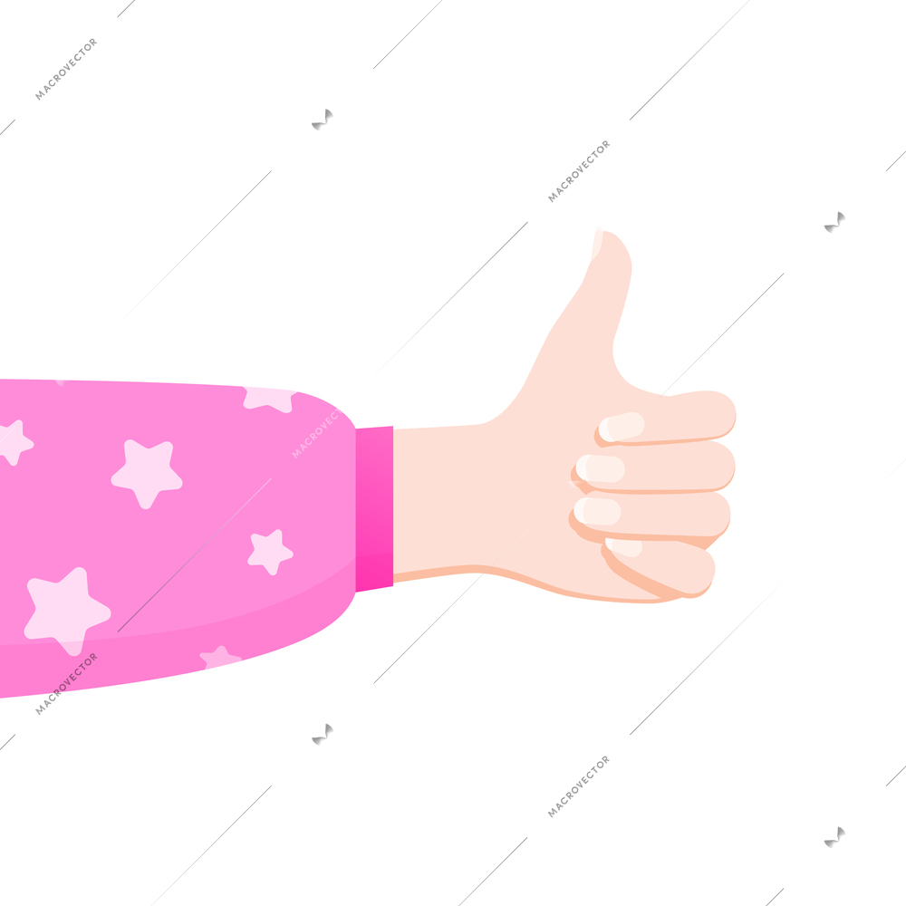 Thumbs up hands flat composition with isolated human hand images on blank background vector illustration