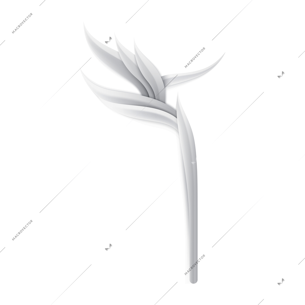 White paper tropical leaves composition with paper crafting goods image vector illustration