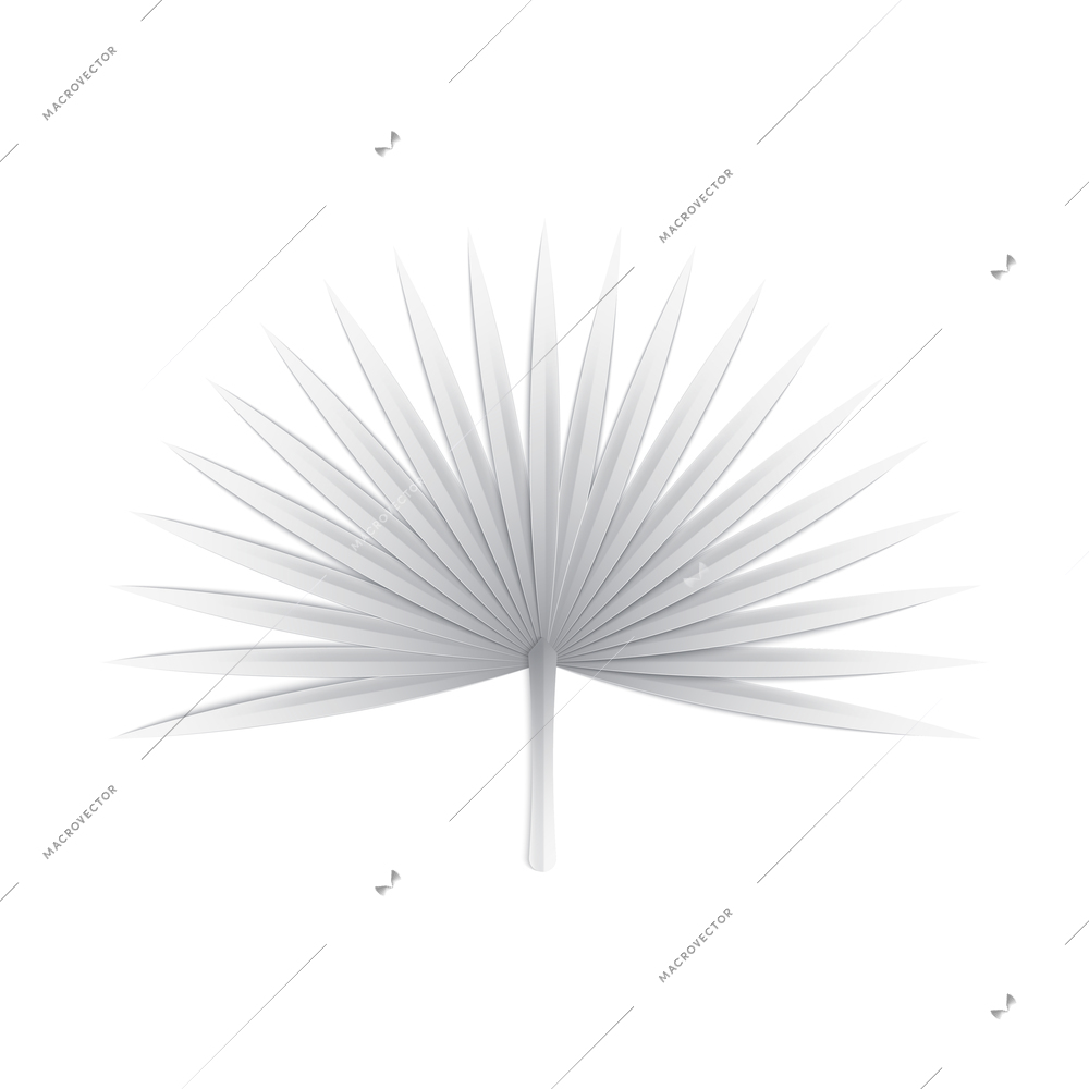 White paper tropical leaves composition with paper crafting goods image vector illustration