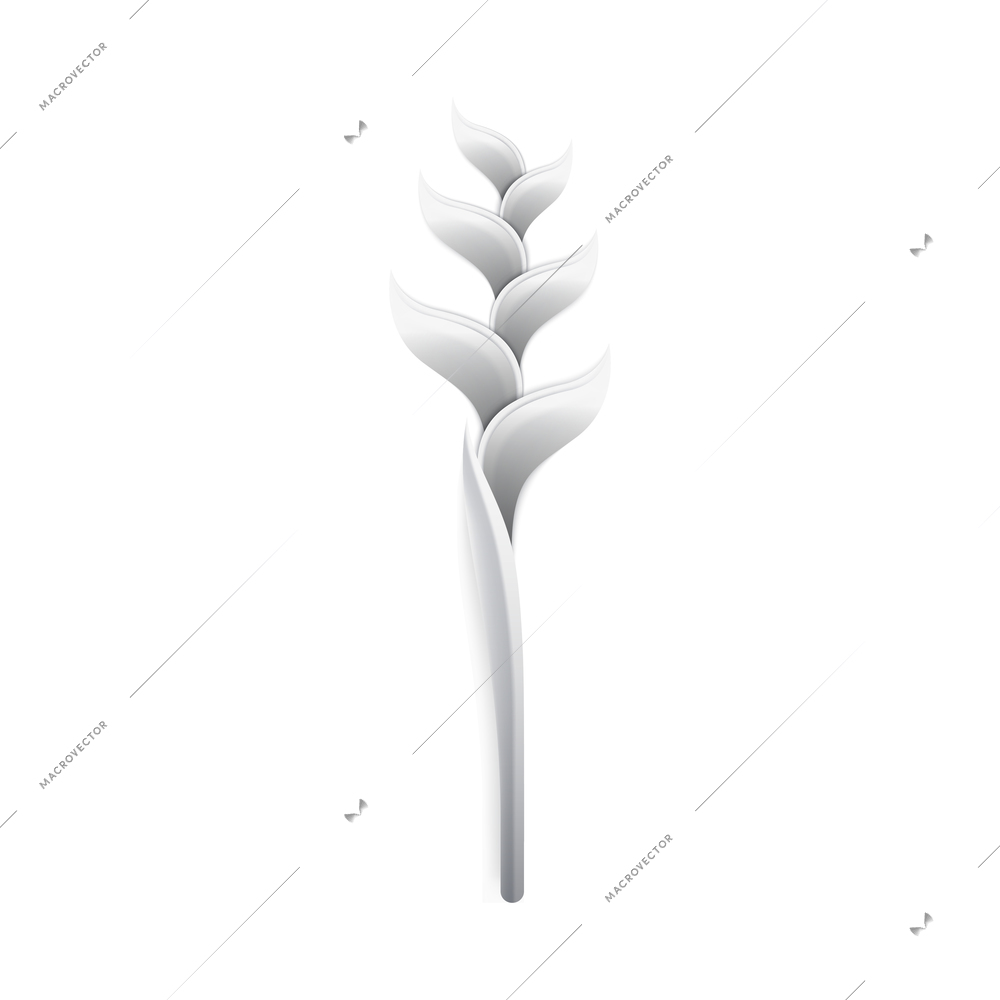 White paper tropical leaves composition with paper crafting goods image vector illustration