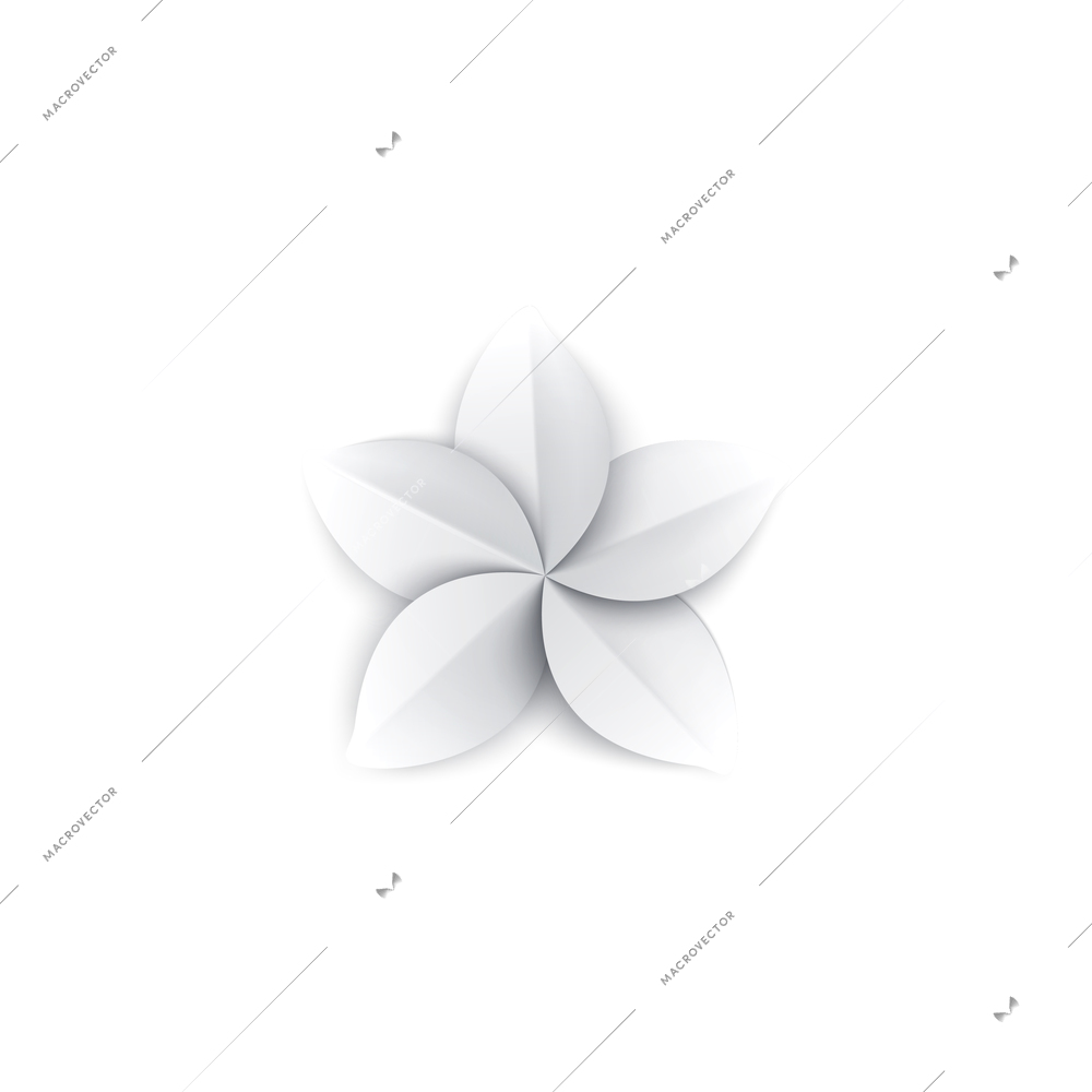 White paper tropical flowers composition with paper crafting goods image vector illustration