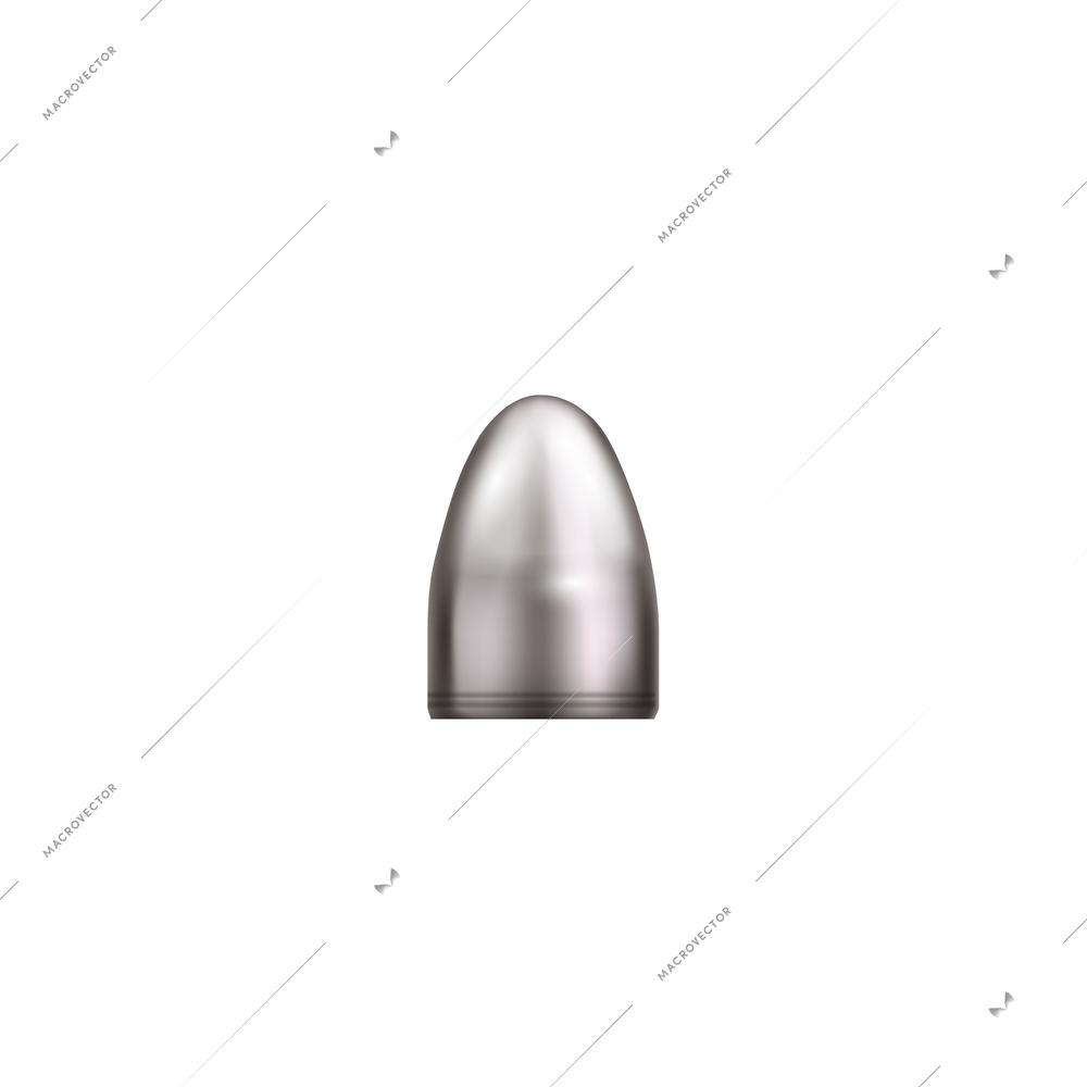 Bullet holes target realistic composition on blank background with isolated image of silver bullet vector illustration