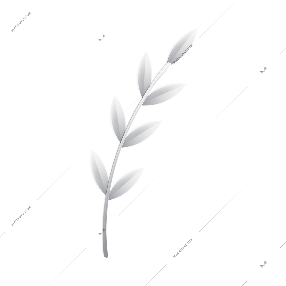 White paper tropical leaves composition with paper crafting goods image vector illustration