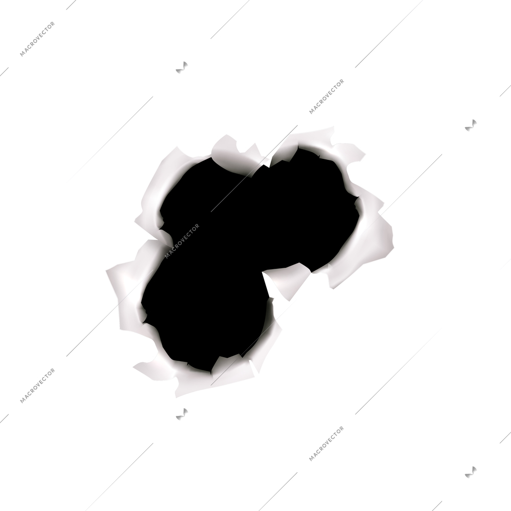 Bullet holes realistic set of isolated bullet plug icons and broken glass spot on transparent background vector illustration