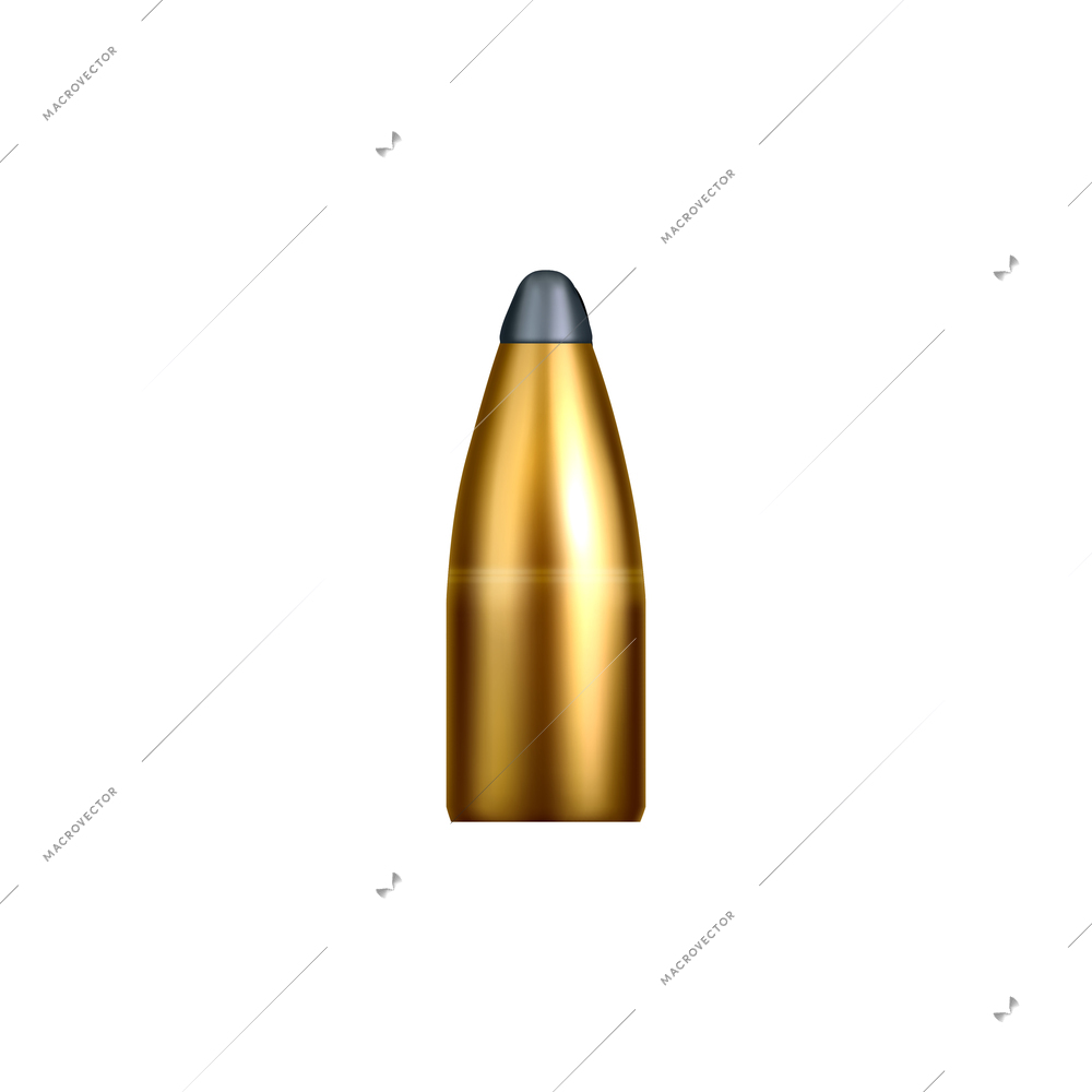 Bullet holes target realistic composition on blank background with isolated image of gold bullet vector illustration