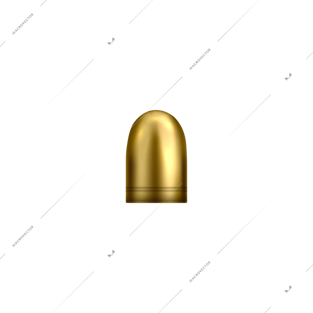 Bullet holes target realistic composition on blank background with isolated image of gold bullet vector illustration