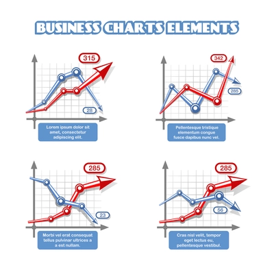 Business graph elements for infographics vector illustration