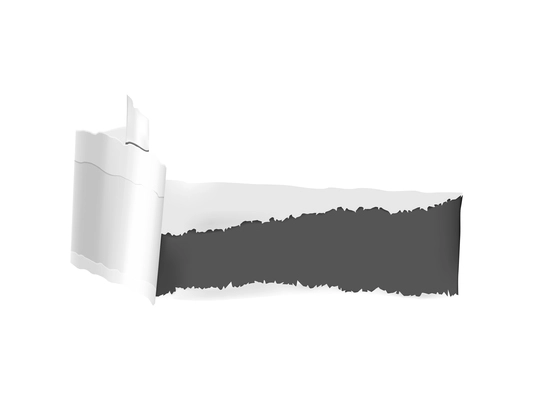 Realistic composition with white torn paper hole on dark background isolated vector illustration