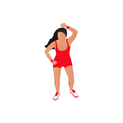 Tv talent show composition with female character of dancing black woman vector illustration