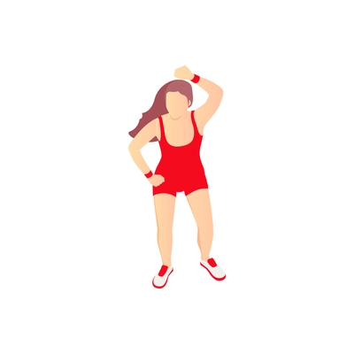 Tv talent show composition with female character of dancing white woman vector illustration