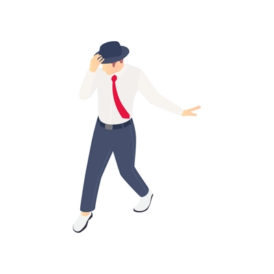 Tv talent show composition with performing moonwalk dancer with hat vector illustration