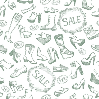 Seamless fashion shoes background pattern vector illustration