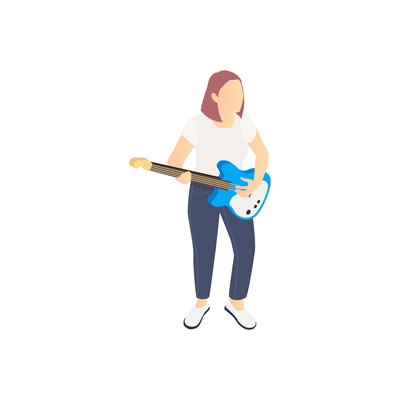 Tv talent show composition with female character of guitar player vector illustration