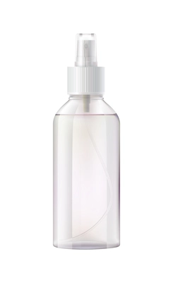 Hand sanitizer composition with realistic image of antivirus aerosol dispenser spray bottle vector illustration