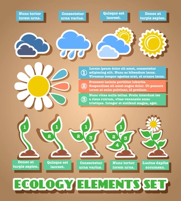 Green eco infographic element icons isolated vector illustration